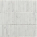 Long island marble bamboo mosaic featuring white marble subway tile with subtle gray veining in a mosaic pattern