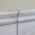 Long island marble dado honed finish white marble baseboard with subtle veining and classic multi tiered profile