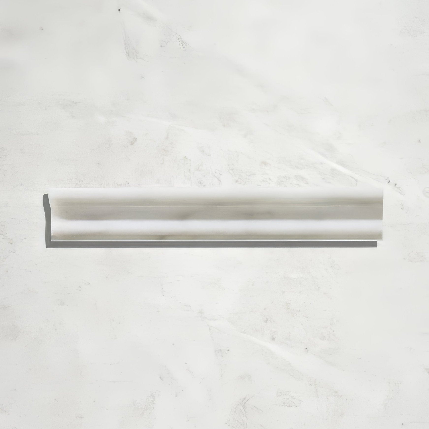 Long Island Marble Dado honed finish white marble baseboard with smooth polished surface and subtle veining