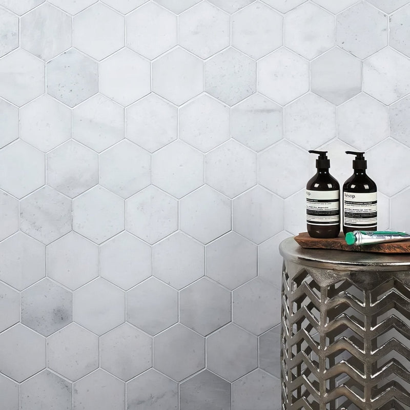 Long Island Marble Large Hexagon Mosaic