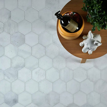 Long Island Marble Large Hexagon Mosaic