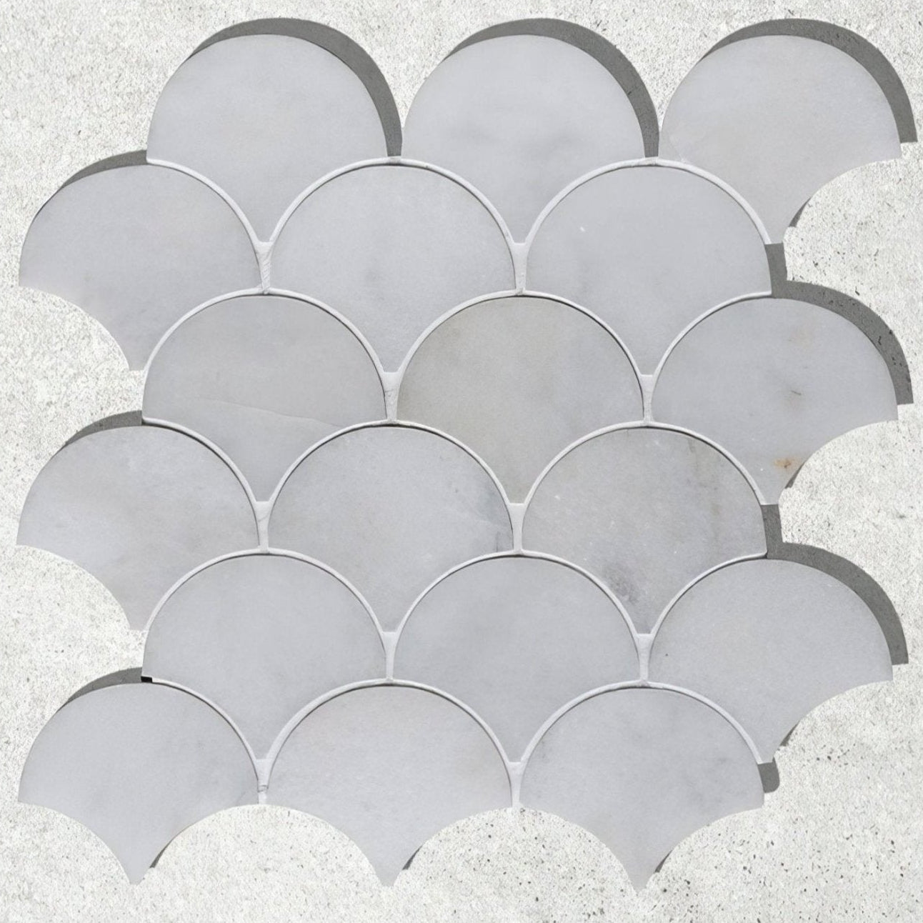 Long Island Marble Scallop Mosaic shown as flooring