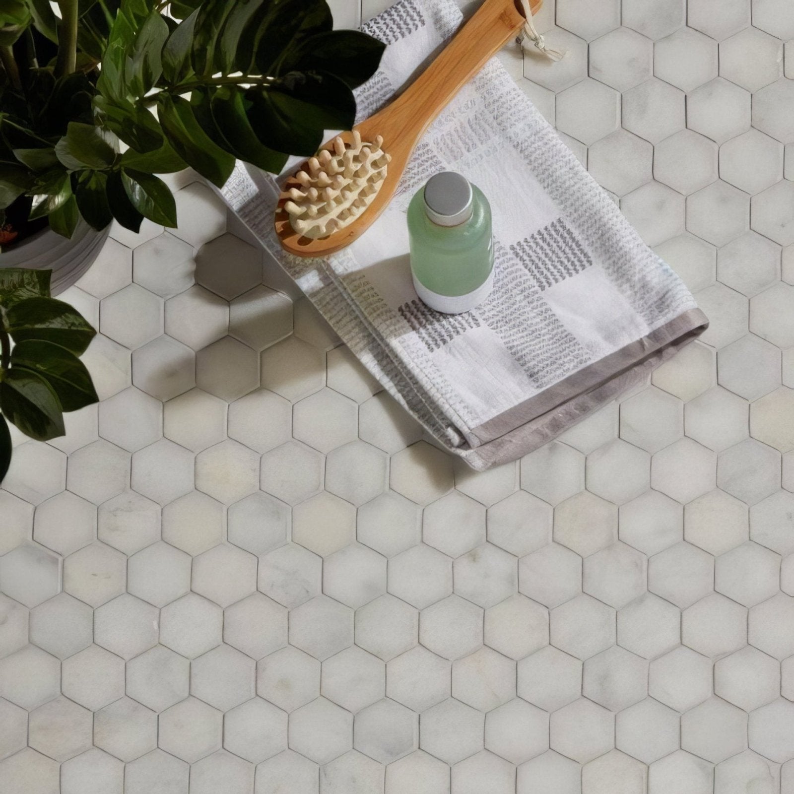 Long Island Marble Small Hexagon Mosaic