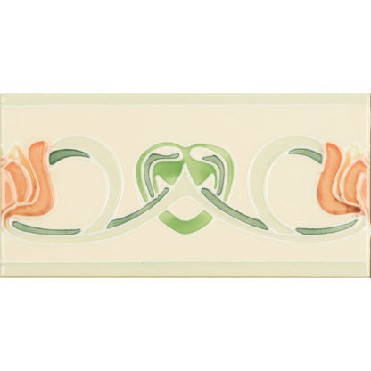 Lotus Tube - Lined Border Tile on County White