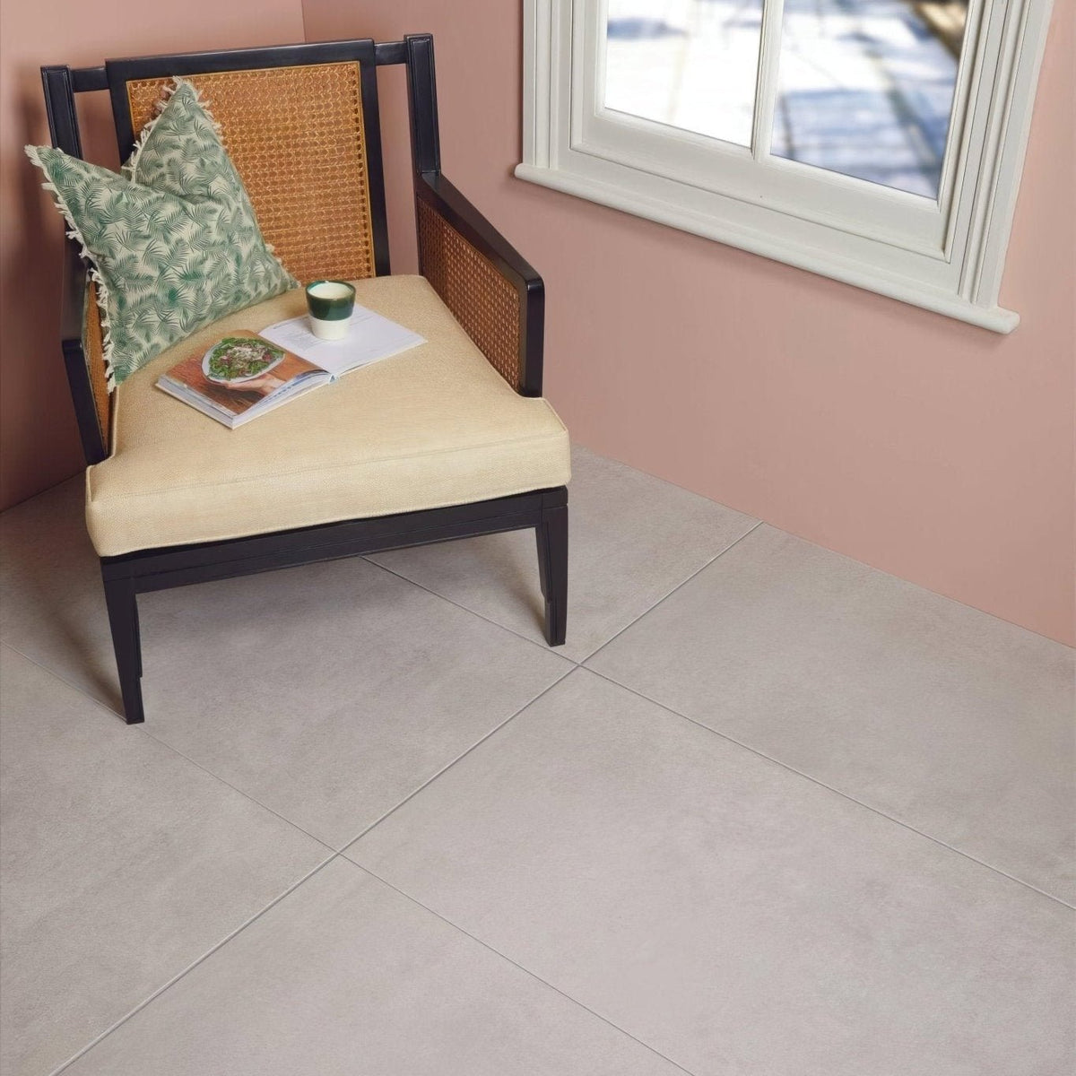 Louvre Porcelain Perla 60 x 120cm in a kitchen setting