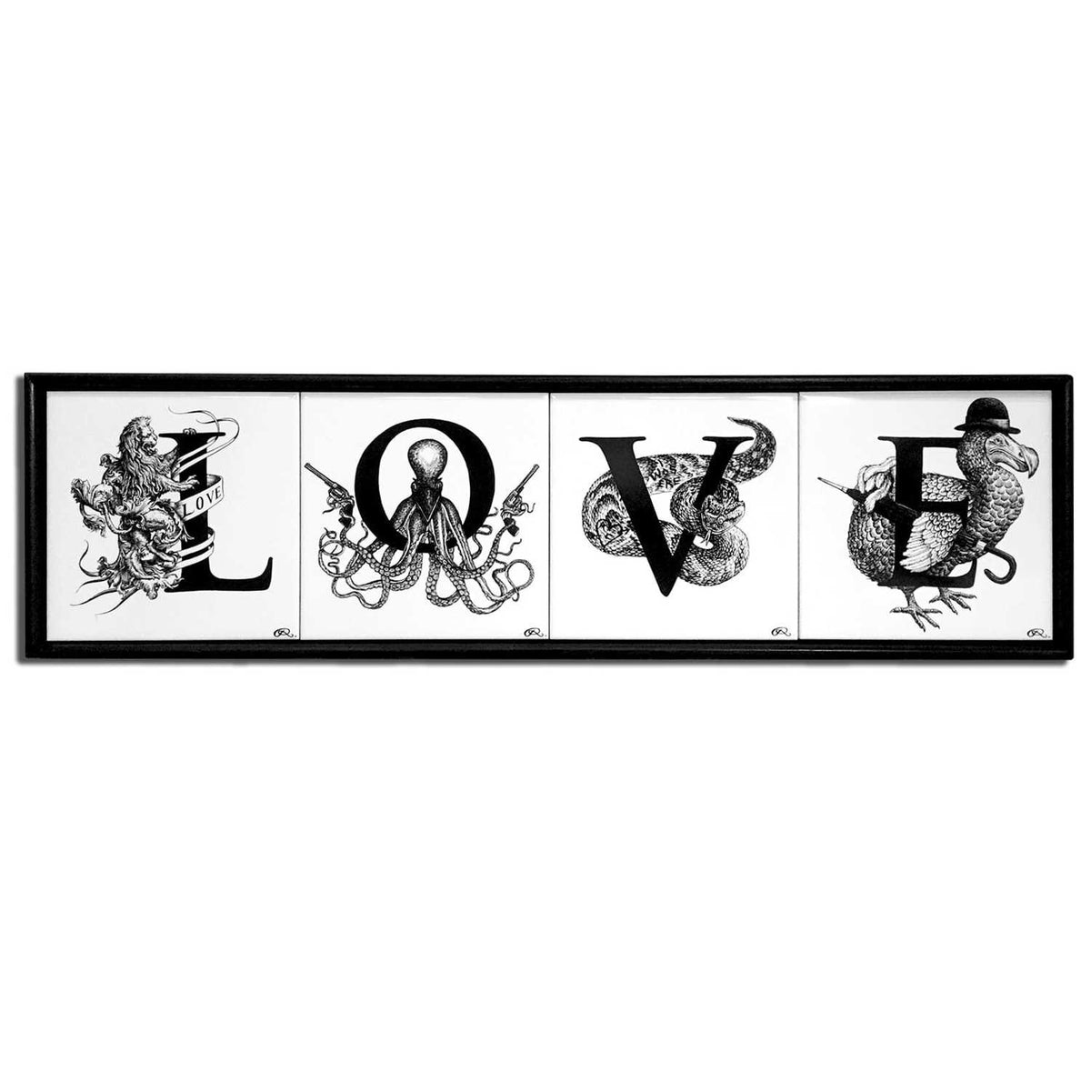 Rory Dobner LOVE Framed Tiles - Ceramic