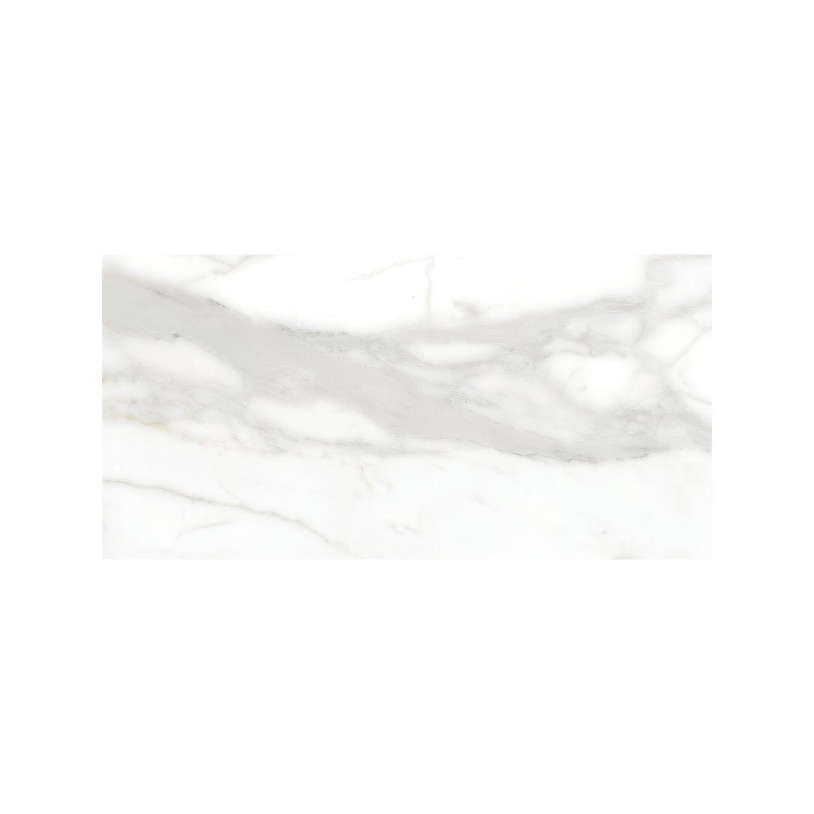 Lucca Calacatta Noble white marble-effect tile with subtle grey veining for floors or walls