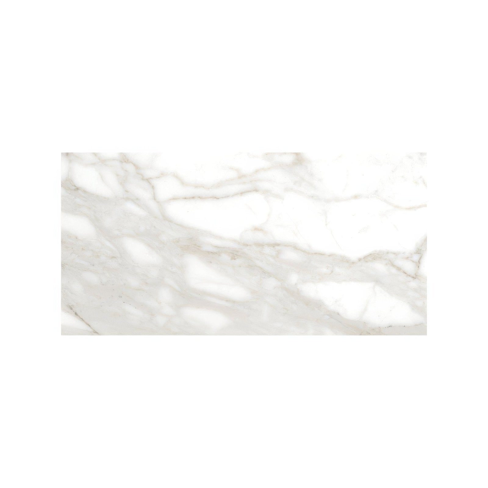 Lucca Calacatta Noble white marble-effect tile with subtle grey veining