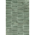 Luminous Lume turquoise rectangular ceramic tiles in slate green with subtle glossy finish and tone variations
