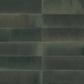 Dark green rectangular tiles with subtle textured finish from luminous lume verde forest collection