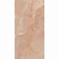 A rectangular peach-colored lux noor marble effect tile with subtle veining and a polished smooth surface