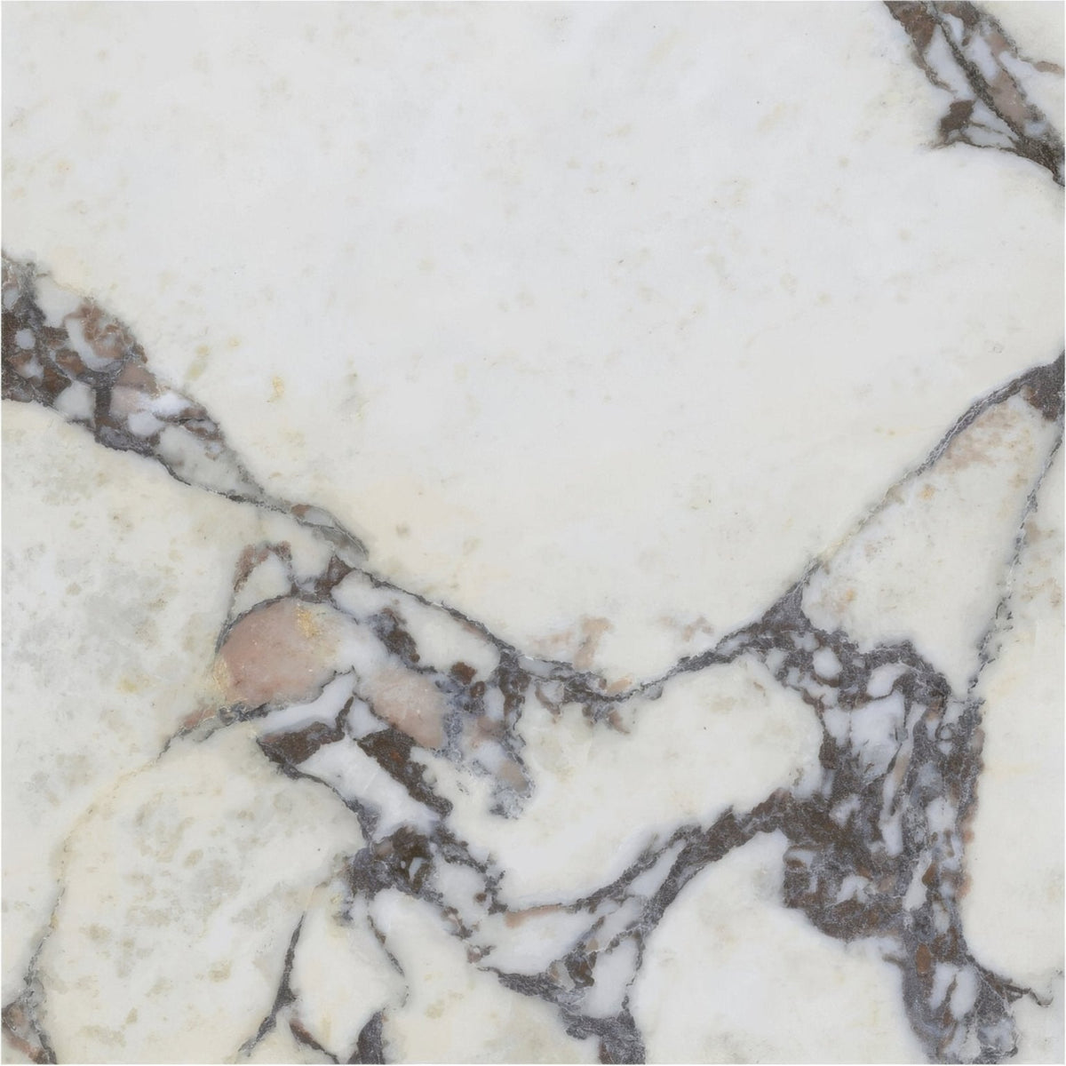 White marble countertop with swirling gray and subtle brown veining lux viola 60 x 60cm tile design