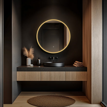 Luxor Mirror 80cm in Black/Gold - thumbnail 1