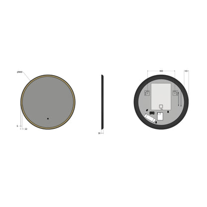 Luxor Mirror 80cm in Black/Gold - thumbnail 10