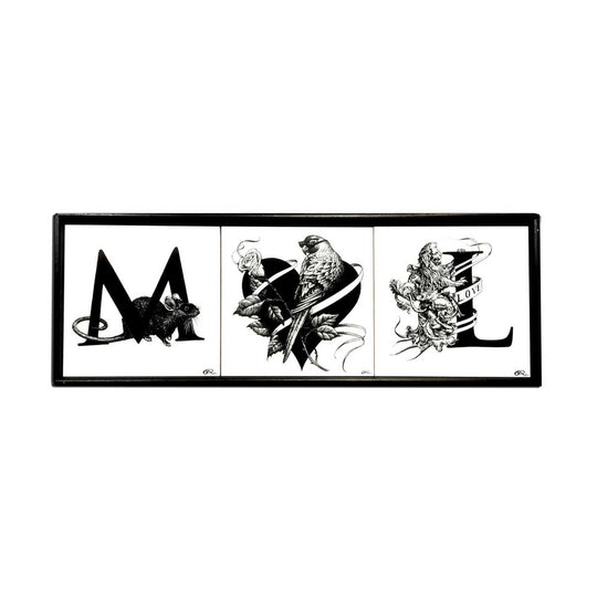 Rory Dobner Bespoke Initials Framed Tiles - Ceramic