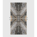 Magnifique Porcelain Nero Bookmatched marble-effect porcelain panel with symmetrical grey, black and beige veining