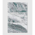 Magnifique Porcelain Ocean three-panel bookmatched marble-effect porcelain in white, grey and teal