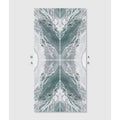 Magnifique Porcelain Ocean Bookmatched marble-effect porcelain panel with a symmetrical teal and grey pattern