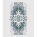 Magnifique Porcelain Ocean Bookmatched marble-effect porcelain panel with symmetrical teal and grey veining