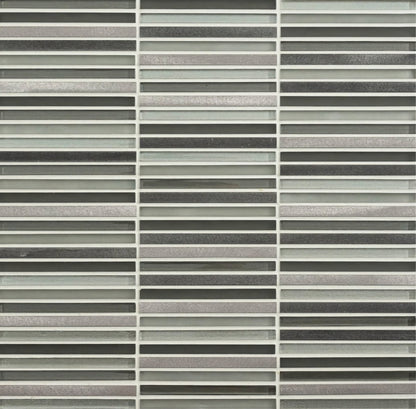 Majestic Recycled Glass and Metal Stack Mosaic