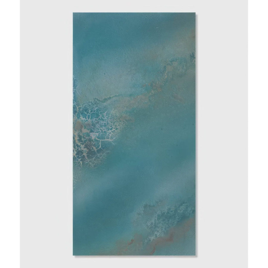 Maldives Porcelain Lagoon teal and grey marble-effect porcelain tile