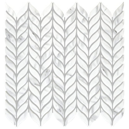 Malmo Willow Leaf White Mosaic