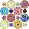 Mandala 28 x 28cm patterned mosaic tiles with intricate circular designs in vibrant colours