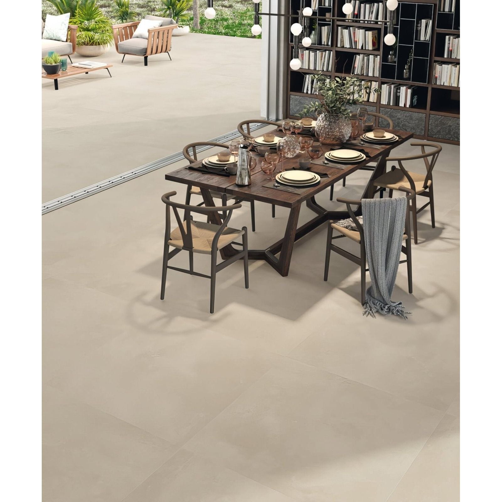 Dark wood dining table manhattan 1800 arena matt with sleek modern design and geometric legs