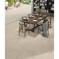 Dark wood dining table manhattan 1800 arena matt with sleek modern design and geometric legs