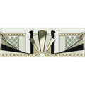 Manhattan Border With real Gold and Platinum on Brilliant White Ceramic Wall Tile 152x50mm