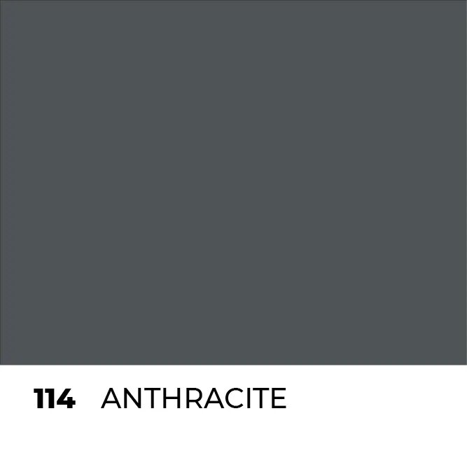 Mapei Ultracolour Plus grout paint swatch in anthracite color labeled with code 114 for tile joint coloring