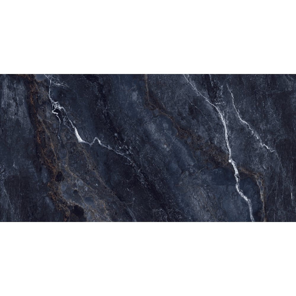 Marble ocean rock dark blue marble tile with intricate white and gold veining for elegant interior design