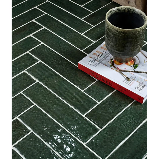 Marlborough Porcelain Parquet Forest Green Gloss - alternate view