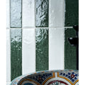 Marlborough porcelain parquet forest green gloss green and white textured ceramic tiles with a glossy finish