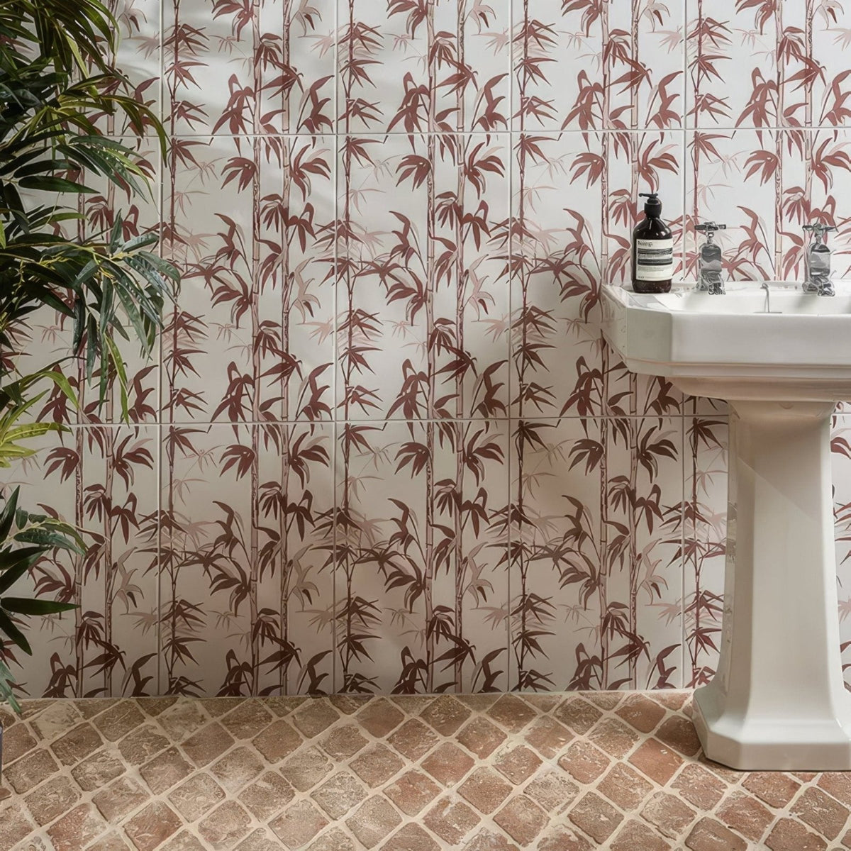 White pedestal sink marlborough terracotta diamond with classic design and smooth glossy finish