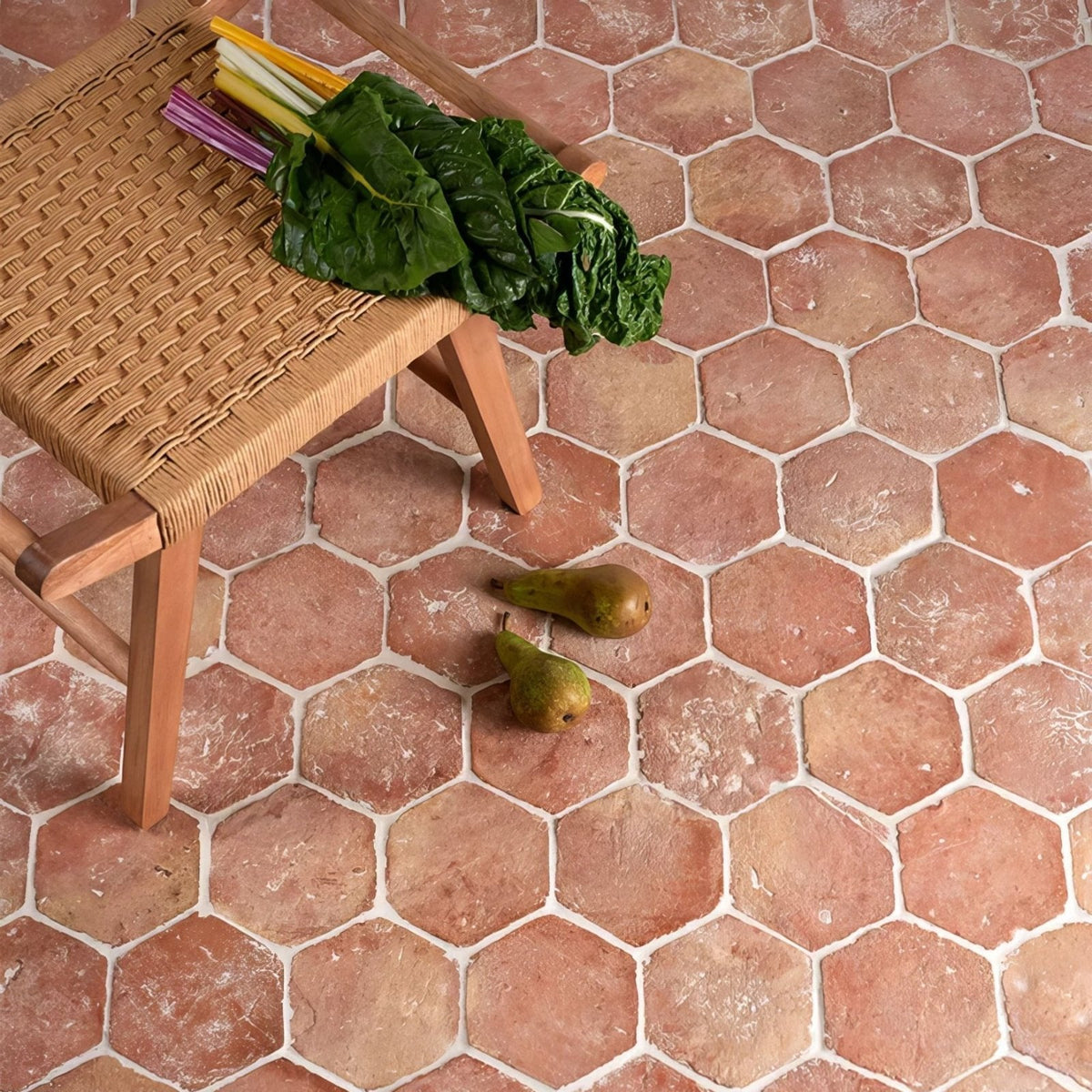 Marlborough Terracotta Hexagon in a kitchen setting