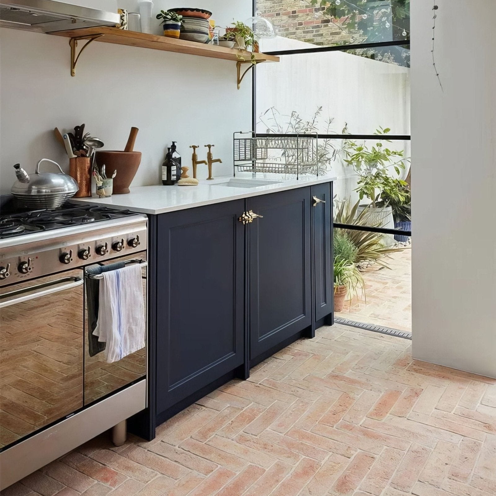 Marlborough Terracotta Parquet in a shower setting