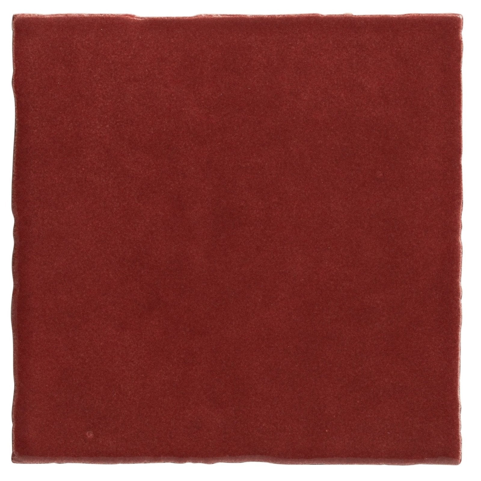Maroc ceramic bordeaux square matte terracotta ceramic tile with slightly irregular edges