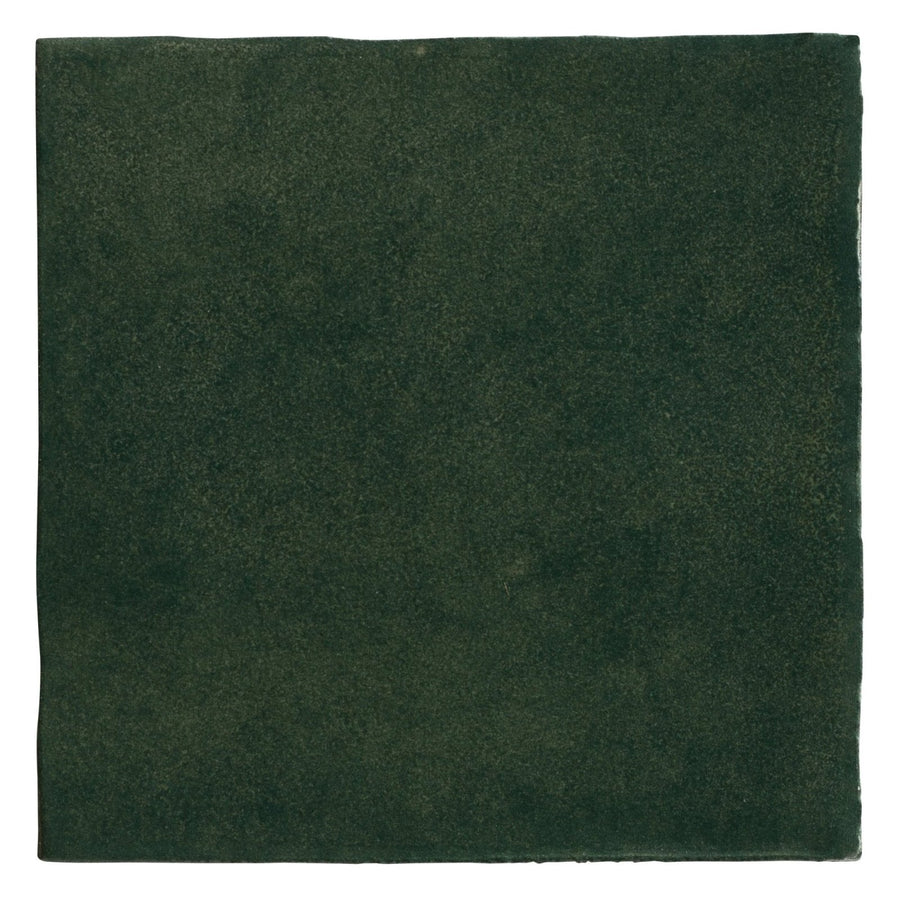 Maroc ceramic forest dark green square tile with textured matte finish for wall and floor surfaces