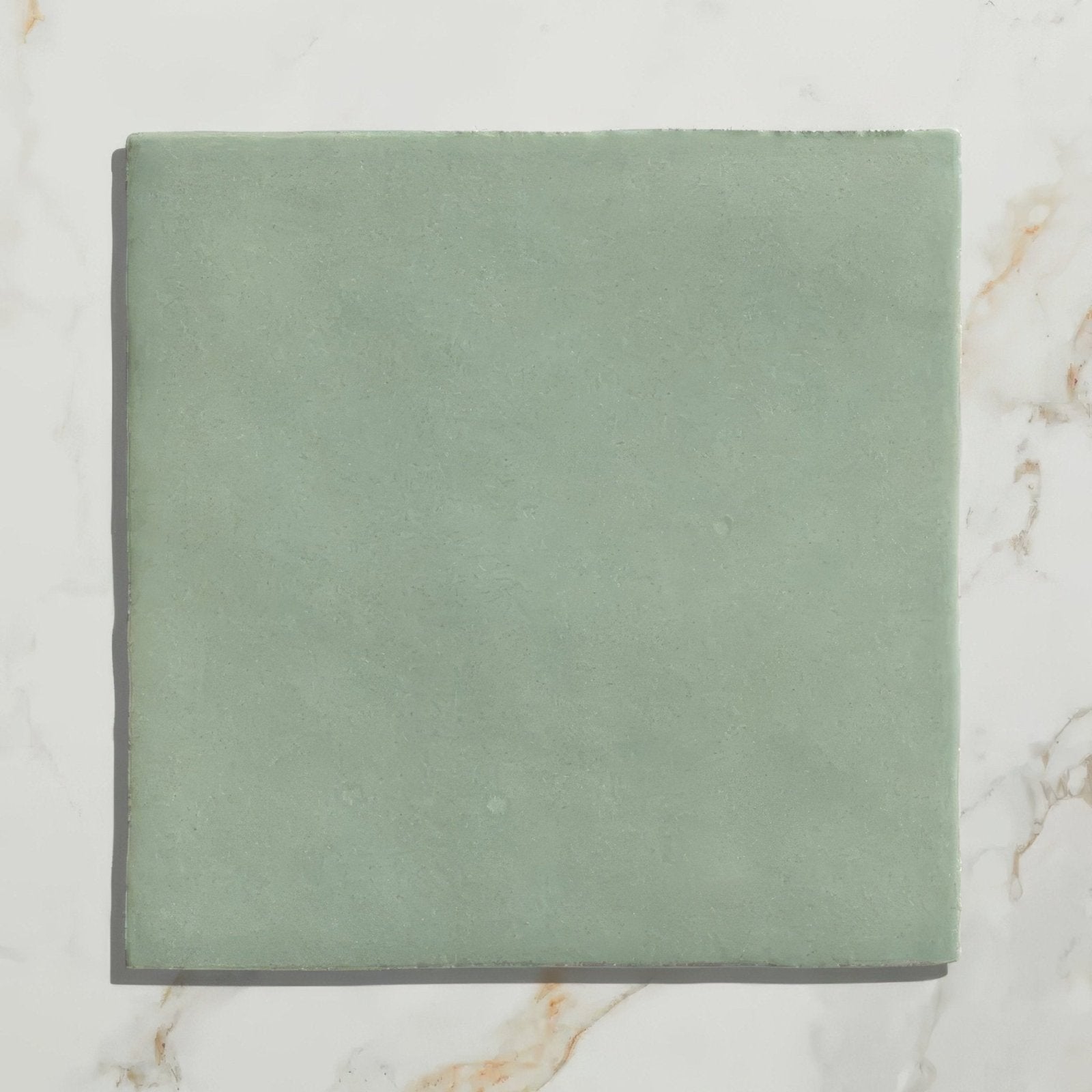 Maroc ceramic mint square sage green ceramic tile with matte finish subtle texture and uneven edges