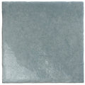 Maroc ceramic powder blue square tile with matte finish, subtle texture, and muted blue gray hue