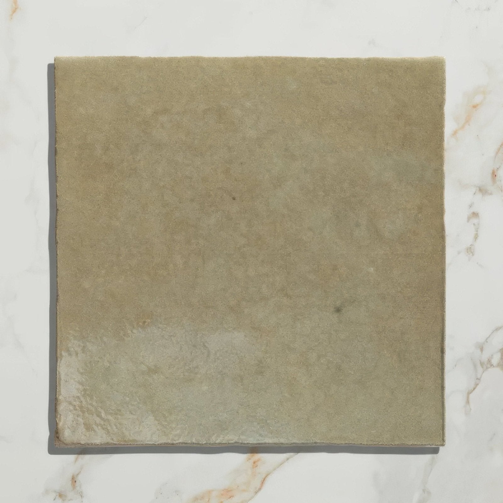Square beige ceramic tile maroc ceramic sage with matte slightly textured surface and subtle tone variations
