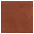 A square terracotta-colored ceramic tile with a matte textured surface from maroc ceramic tomato collection