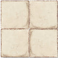Cream-colored textured square terracotta base tile with rustic brown edges for flooring and wall use