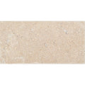 Temple Marsa sandblasted and brushed limestone tile 20 x 40cm — light beige natural stone with fossils and veining