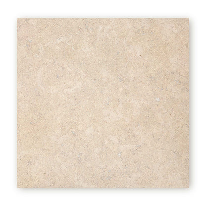 Temple Marsa sandblasted and brushed limestone tile 60 x 60cm — light beige natural stone with fossils and veining