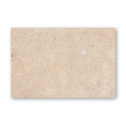 Temple Marsa sandblasted and brushed limestone tile 60 x 90cm — light beige natural stone slab with fossils and veining
