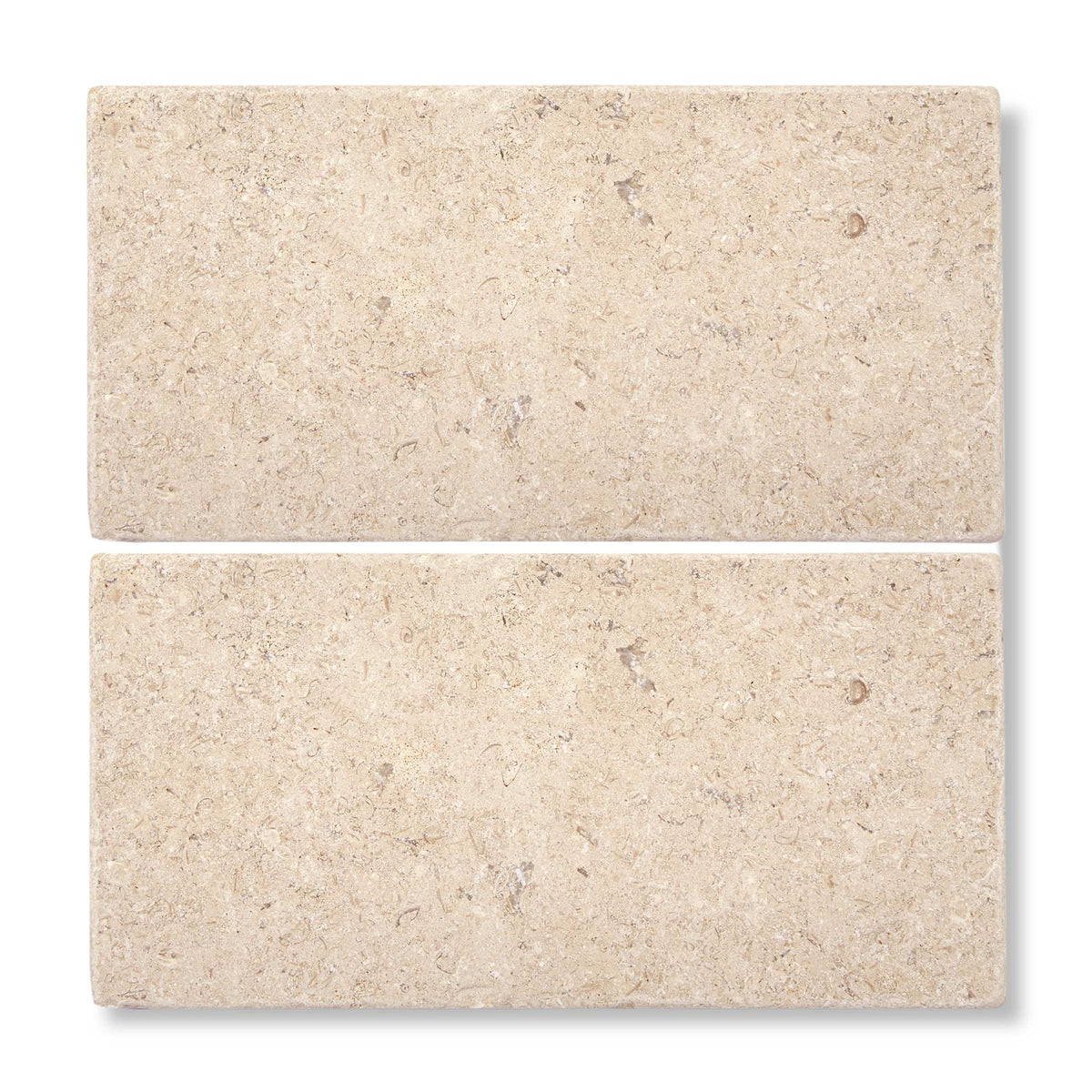 Temple Marsa tumbled limestone 10 x 20cm surface detail, light beige natural stone