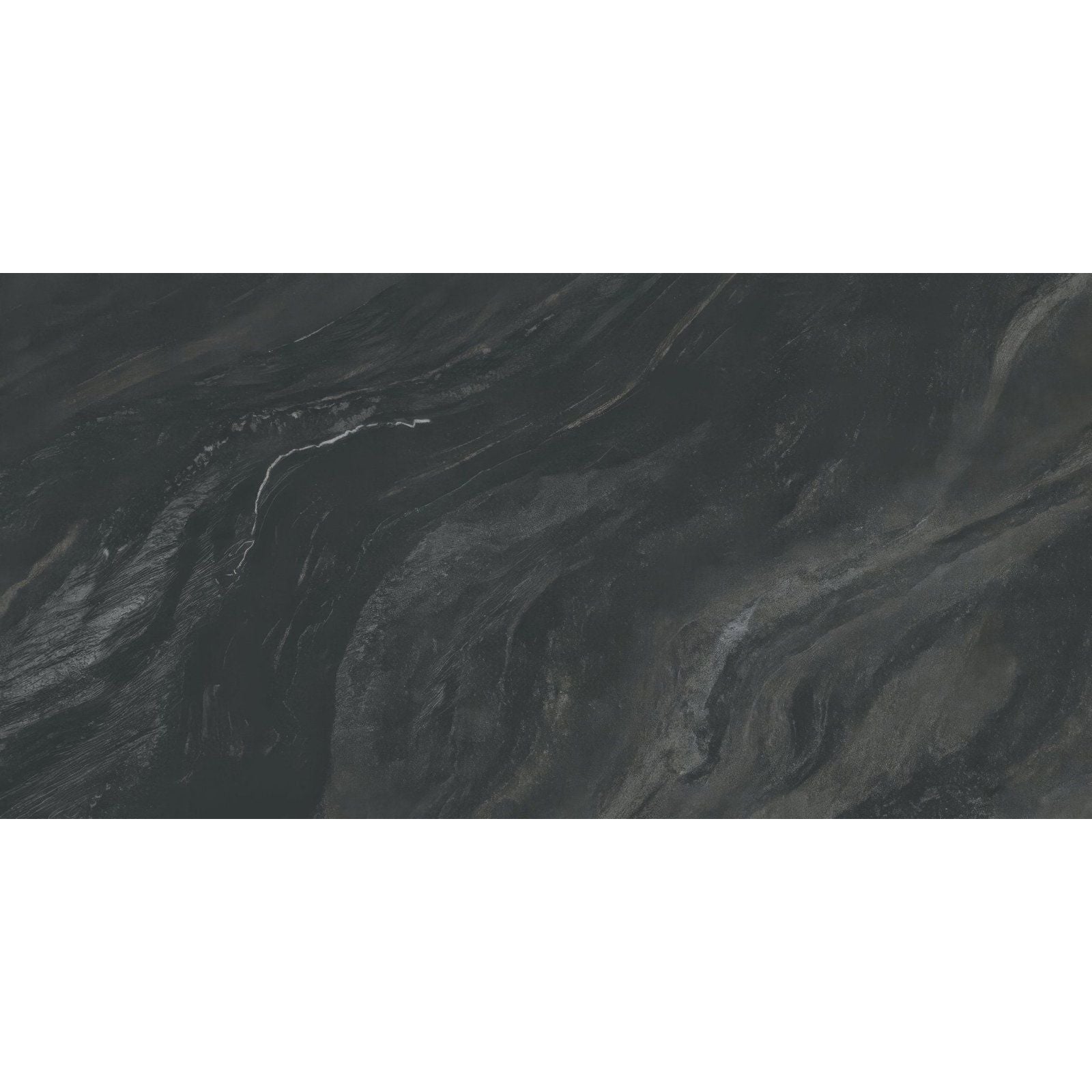 Dark gray marble surface of marvel diva black tempest velvet featuring swirling lighter veining patterns