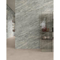Gray marble effect wall tiles marvel diva sky stone velvet with subtle white veining for elegant interiors